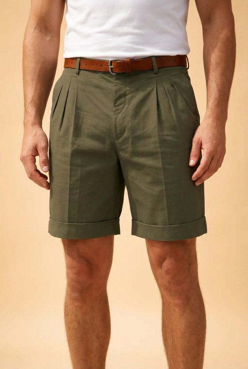 Adam | Pleated Design Stylish Men's Summer Shorts for Casual and Formal Wear