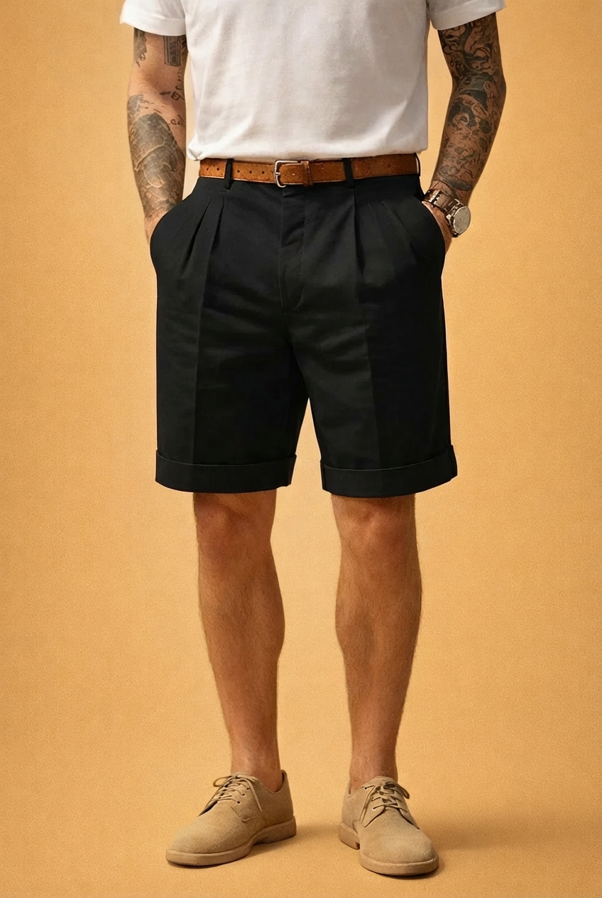Adam | Pleated Design Stylish Men's Summer Shorts for Casual and Formal Wear
